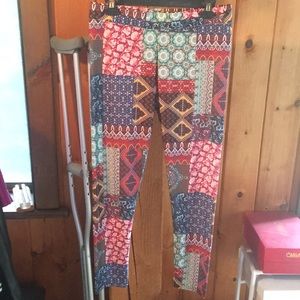 Patchwork look leggings